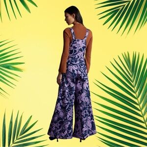 FARM Rio Floral Jumpsuit in Blue and Pink
